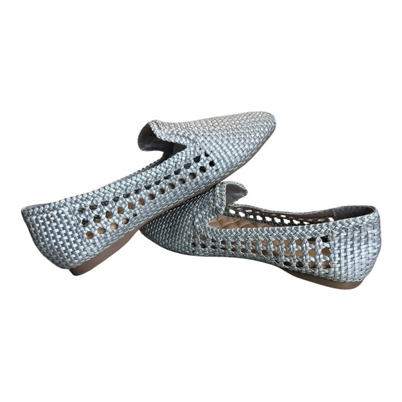 Birdies Slip-On Silver Basket Weave Starling Loafers Size 9 NWOT - Picture 4 of 8